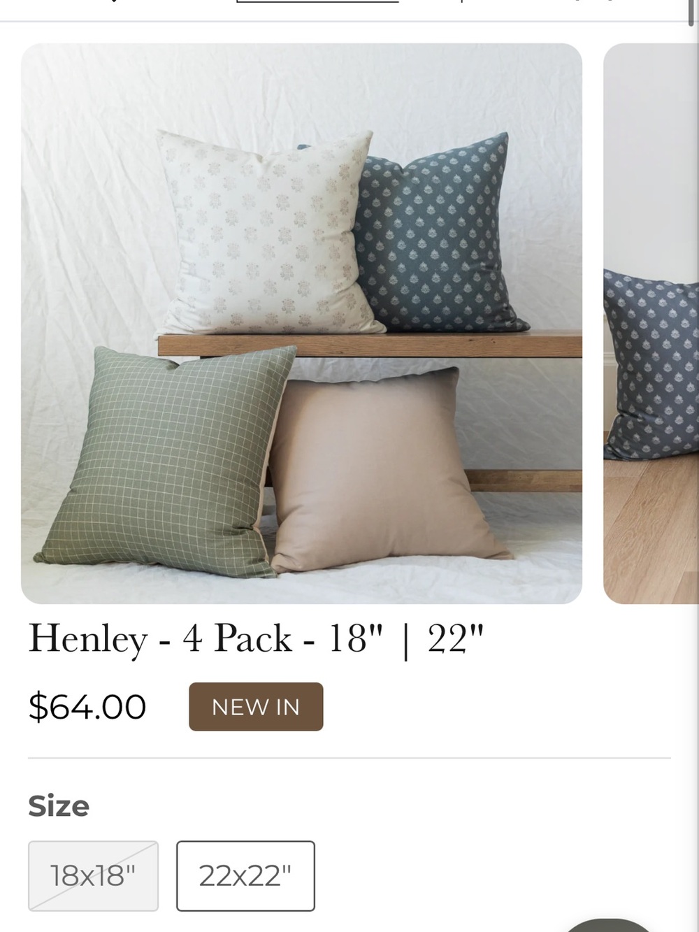 4-Pack Accent Pillow Covers Set 22" - White, Slate Blue, Sage Green, Beige